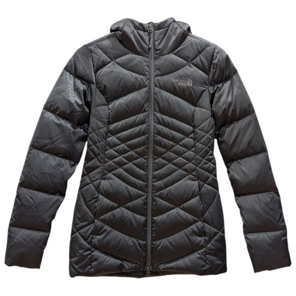 The North Face 550 Goose Down Women's XS Aconcagua Jacket Hooded - Metallic Grey - Picture 1 of 10